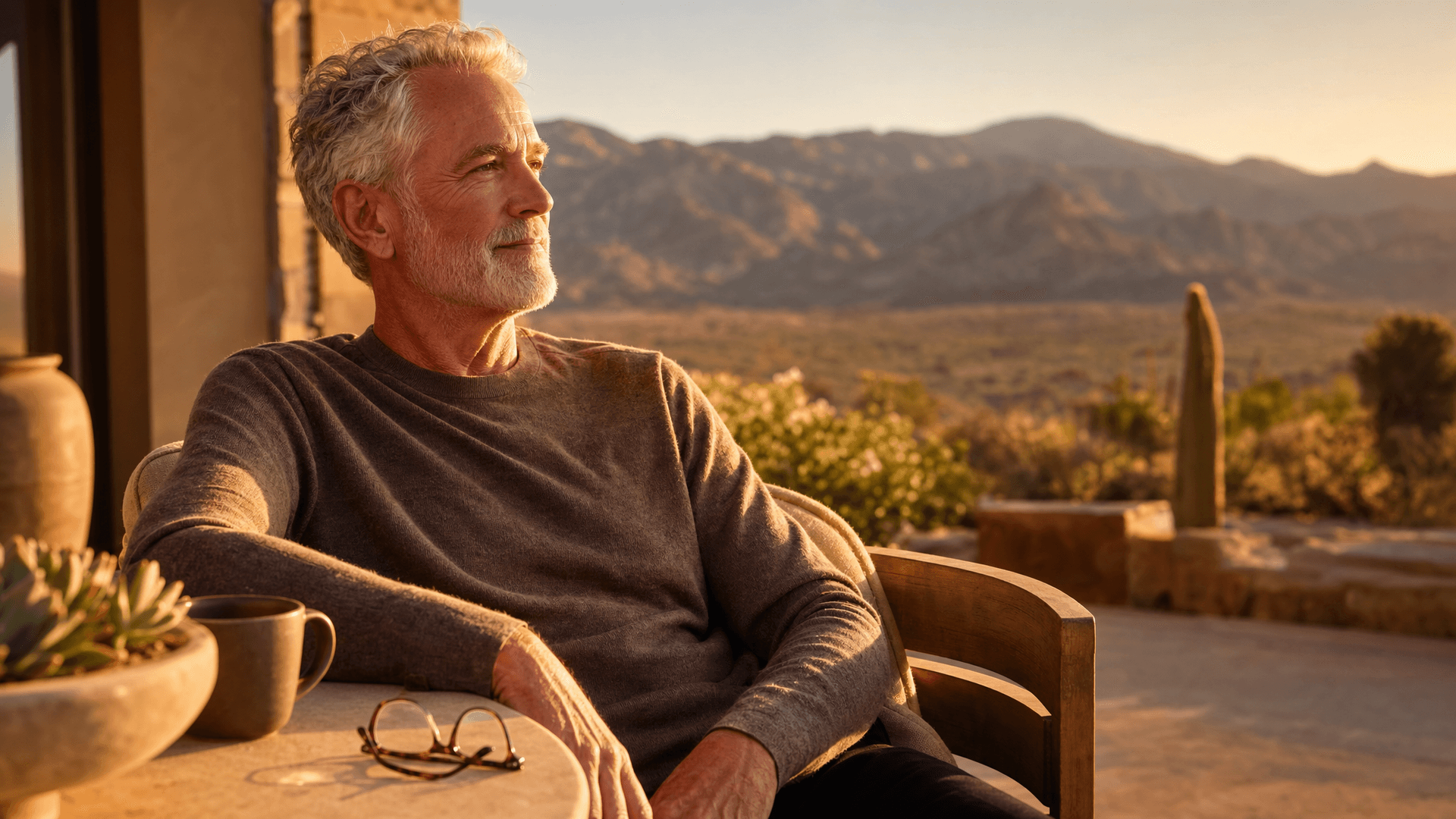 Patient enjoying clear distance vision after cataract surgery with a standard lens