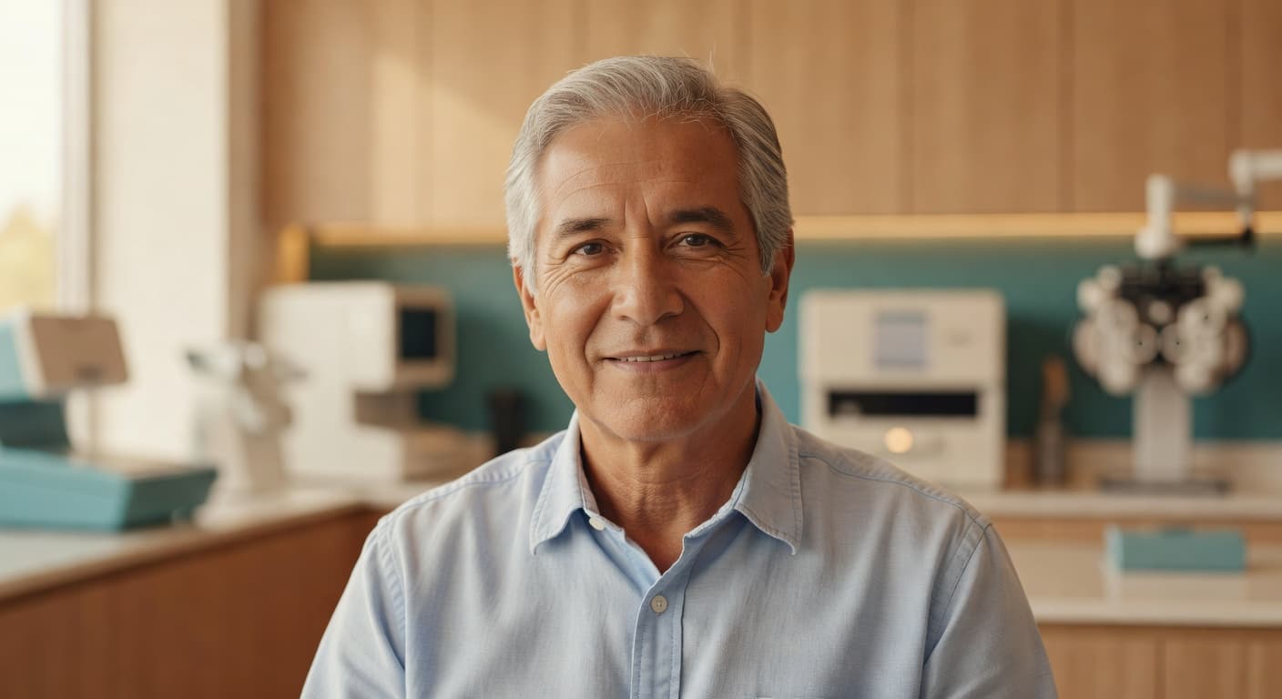 Patient feeling reassured about his lens implant options