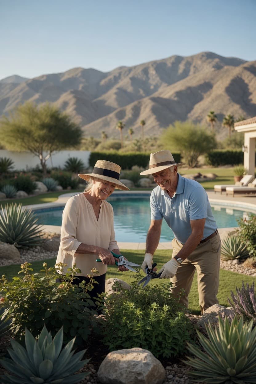 Couple in a blooming garden - the vibrant, stable world that restored vision reveals