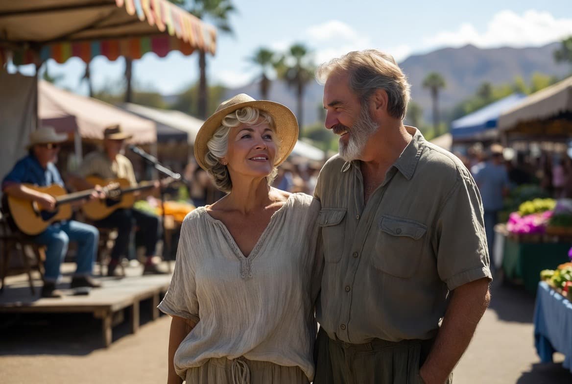 Couple enjoying a live music event - staying active and engaged in the Coachella Valley
