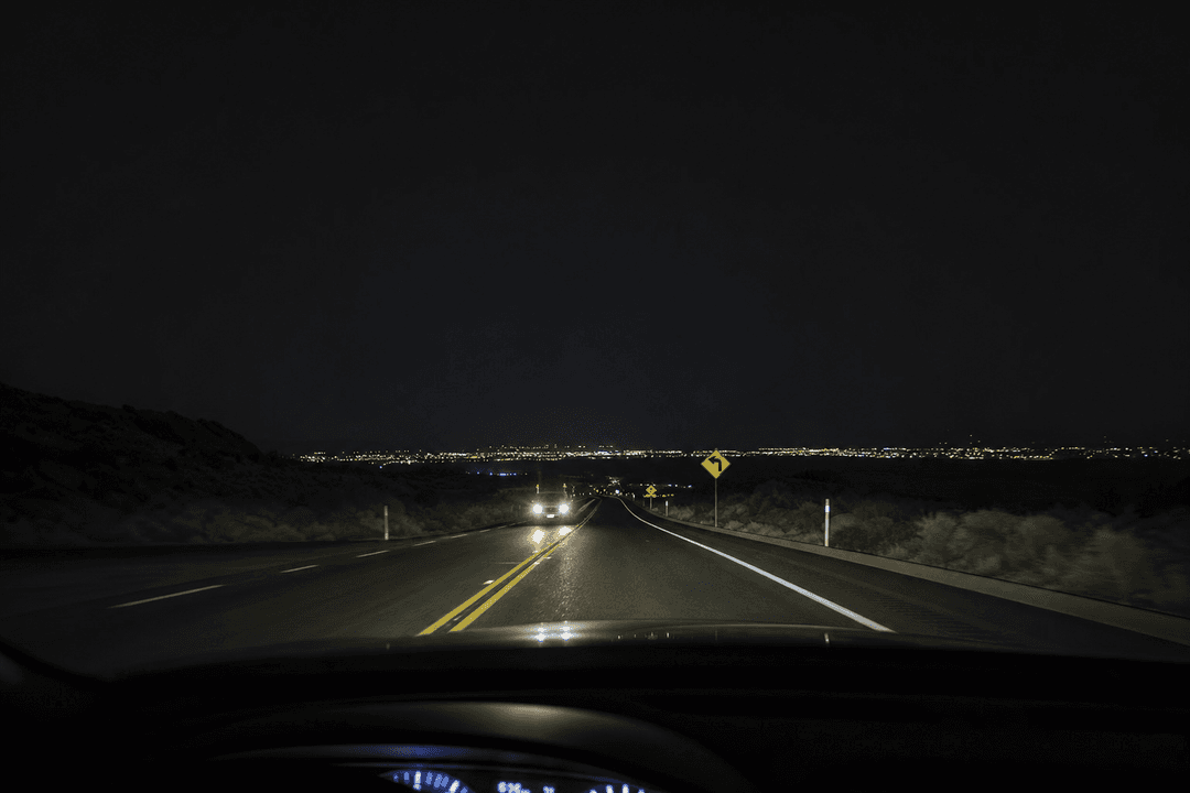 Simulated nighttime driving vision through a monofocal lens: clean, defined headlights with minimal glare