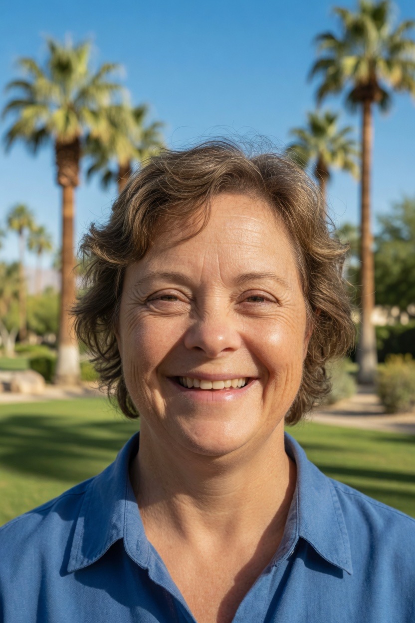 Woman with Down syndrome smiling outdoors